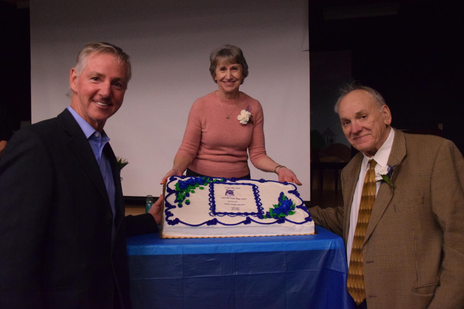 Joe Clark (class of 80), Sue Conley (class of 78), and Stan Milam (class of 66) were inducted into Craigs Honor Wall on Friday, April 29, 2022. 