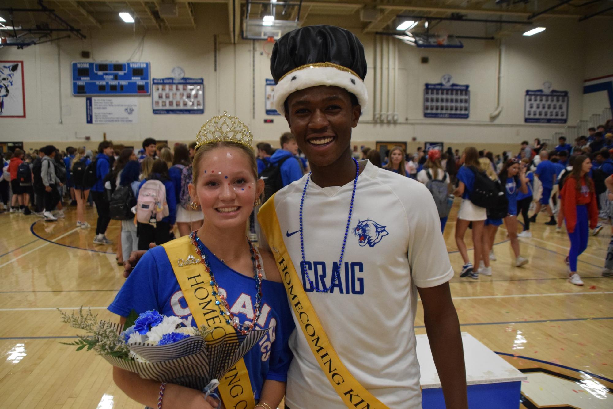 Alexis Hanson and KK Karanja, 2025 homecoming queen and king
